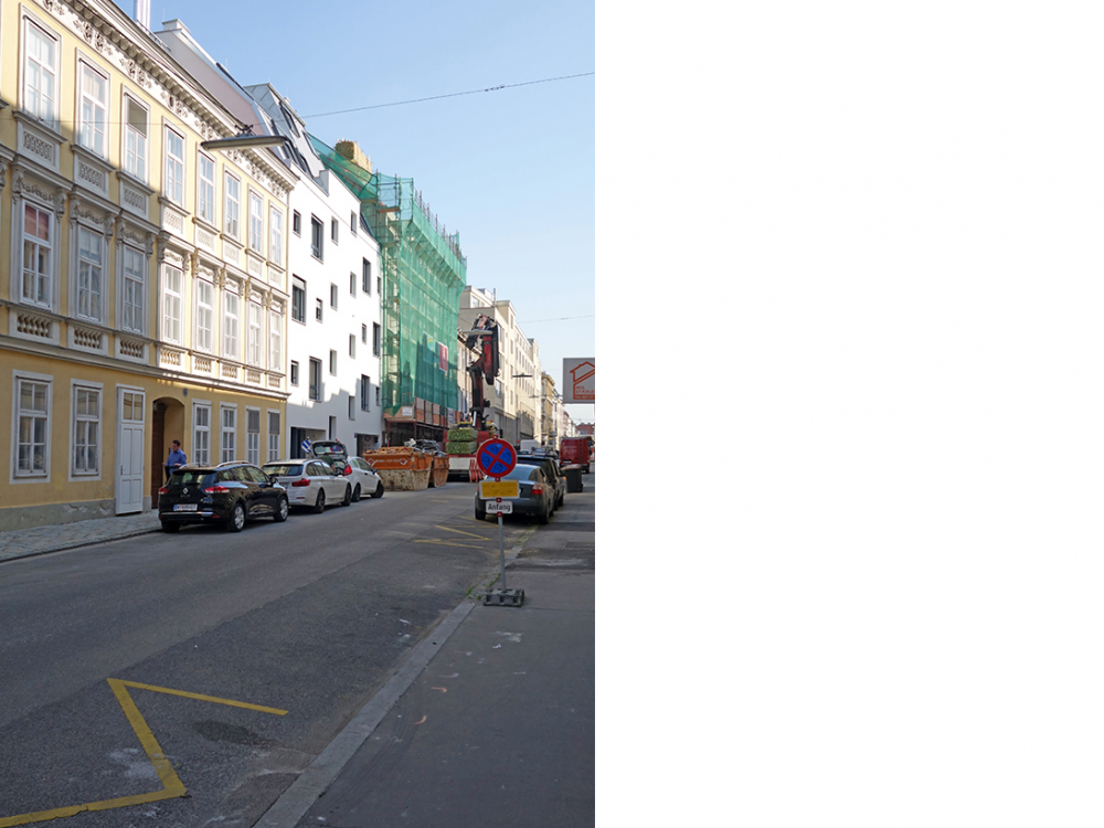 Straßenansicht claud architekten Architektur Projekt Wien Brandstätter Christian Bucher Gasse